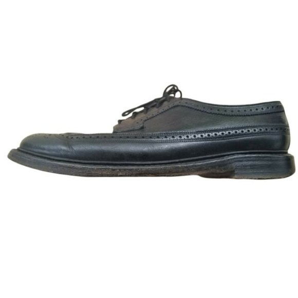VTG FLORSHEIM ROYAL IMPERIAL Men\'s V-Cleat Black Wing Tips Size 9.5 D Medium main image 5